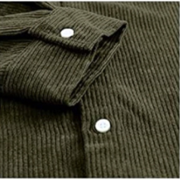 BRAND NEW MENS GREEN CASUAL BUTTON DOWN CORDUROY OVERSHIRT NWT - Picture 4 of 6
